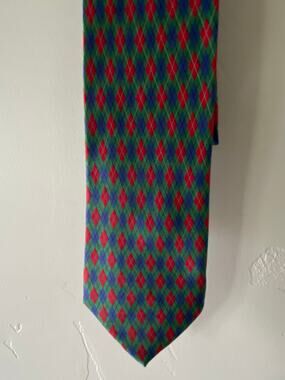 Club Room Christmas Argyle Mens Silk Tie